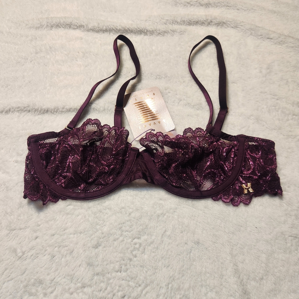 Savage X Fenty Lace Underwire Bra - Deep Purple